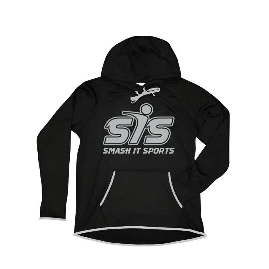 Baseball Apparels * | Smash It Sports Ladies Hoodie- Black/Silver Sis Logo Online