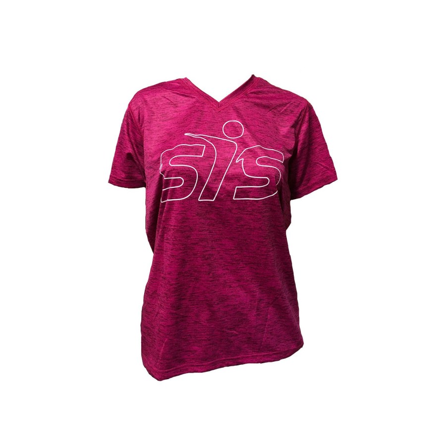 Baseball Apparels * | Smash It Sports Tonal Blend Ladies V-Neck Tee -Outline Logo-Pink/White Discount