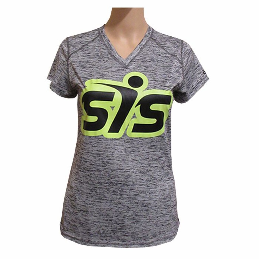 Baseball Apparels * | Sis Tonal Blend Ladies V-Neck Tee Badger (Graphite-Yellow/Black) Sale