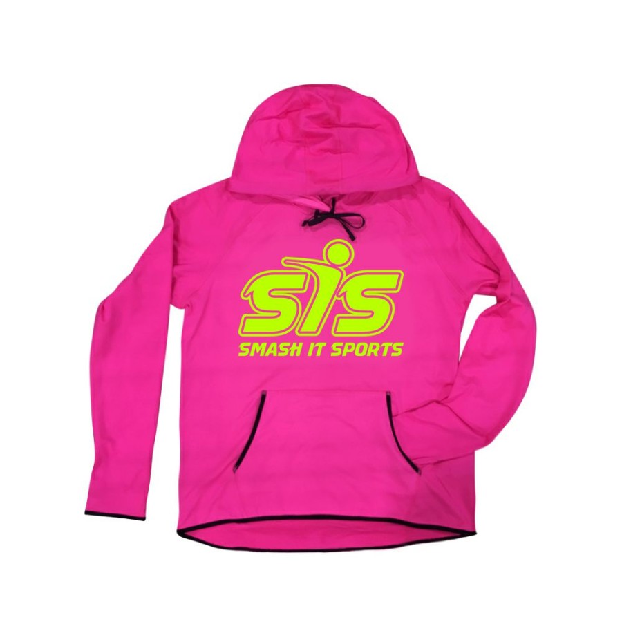 Baseball Apparels * | Smash It Sports Ladies Hoodie- Pink/Volt Sis Logo Discount